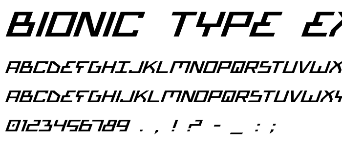 Bionic Type Expanded Italic font